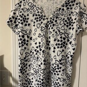Heart Print Women's Top